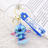 3D PVC Figure Keychain - Lilo & Stitch - Stitch Surfing On A Pink Surfboard