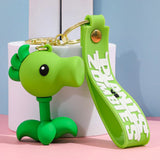 3D PVC Figure Keychain - Plants vs. Zombies - Peashooter 3D Figure With Logo Strap