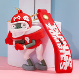 3D PVC Figure Keychain - Plants vs. Zombies - Football Zombie In Red Uniform