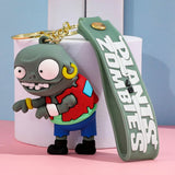 3D PVC Figure Keychain - Plants vs. Zombies - Zombie With Red Shirt And Blue Pants
