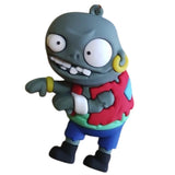 3D PVC Figure Keychain - Plants vs. Zombies - Zombie With Red Shirt And Blue Pants