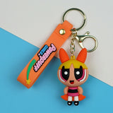 3D PVC Figure Keychain - The Powerpuff Girls - Blossom In Pink Dress, Chibi Style