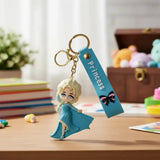 3D PVC Figure Keychain - Frozen - Elsa In Blue Dress, Princess