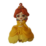 3D PVC Figure Keychain - Beauty and the Beast - Princess Belle In Yellow Ballgown