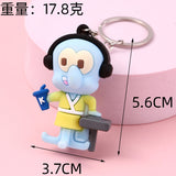 3D PVC Figure Keychain - SpongeBob SquarePants - Squidward Tentacles With Headphones And Drink