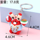 3D PVC Figure Keychain - SpongeBob SquarePants - Mr. Krabs Holding A Krabby Patty