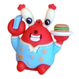 3D PVC Figure Keychain - SpongeBob SquarePants - Mr. Krabs Holding A Krabby Patty