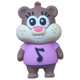 3D PVC Figure Keychain - SpongeBob SquarePants - Sandy Cheeks In Purple Shirt