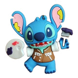 3D PVC Figure Keychain - Lilo & Stitch - Stitch Holding Paintbrush And Palette