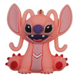 3D PVC Figure Keychain - Lilo & Stitch - Angel Sitting With A Wide Smile