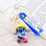 3D PVC Figure Keychain - Lilo & Stitch - Stitch Riding A Pink Scooter