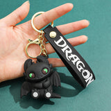 3D PVC Figure Keychain - How to Train Your Dragon - Toothless Sitting With Green Eyes