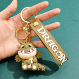 3D PVC Figure Keychain - How to Train Your Dragon - Chibi Toothless Sitting With Open Mouth