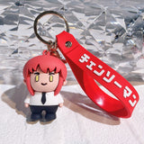 3D PVC Figure Keychain - Chainsaw Man - Makima Chibi Figure With Red Strap