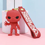 3D PVC Figure Keychain - Stranger Things - Red Demogorgon Figure With Logo Strap