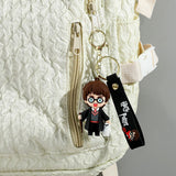 3D PVC Figure Keychain - Harry Potter - Chibi With Wand And Hedwig