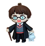 3D PVC Figure Keychain - Harry Potter - Chibi With Wand And Hedwig