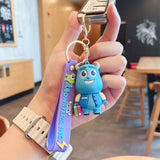 3D PVC Figure Keychain - Disney/Pixar - Sulley With Books, Monsters Inc. Strap