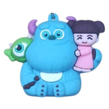 3D PVC Figure Keychain - Disney/Pixar - Sully, Mike, And Boo Monsters Inc. Figures