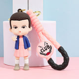 3D PVC Figure Keychain - Stranger Things - Eleven In Pink Dress And Blue Jacket