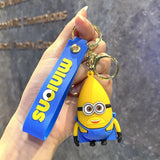 3D PVC Figure Keychain - Minions - Minion In Blue Overalls, Banana-shaped
