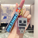 3D PVC Figure Keychain - Minecraft - Skeleton With Logo Strap