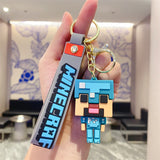 3D PVC Figure Keychain - Minecraft - Steve In Blue Armor Figure