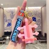 3D PVC Figure Keychain - Minecraft - Pink Axolotl Figure