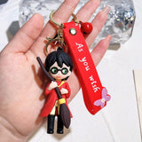 3D PVC Figure Keychain - Harry Potter - Potter Holding A Broomstick