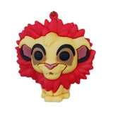 3D PVC Figure Keychain - The Lion King - Simba Head With Red Mane
