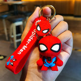 3D PVC Figure Keychain - Marvel - Spider-Man Chibi Figure And Head