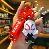 3D PVC Figure Keychain - Marvel - Spider-Gwen Chibi Figure With Spider-Man Mask
