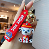 3D PVC Figure Keychain - Paw Patrol - Marshall The Dalmatian In Firefighter Uniform