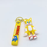 3D PVC Figure Keychain - Sonic the Hedgehog - Tails Figure With Sonic Frontier Strap