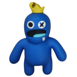 3D PVC Figure Keychain - Rainbow Friends - Blue Character With A Yellow Crown