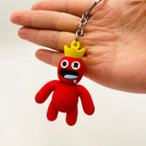 3D PVC Figure Keychain - Rainbow Friends - Red With A Yellow Crown