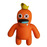 3D PVC Figure Keychain - Rainbow Friends - Orange With A Yellow Crown