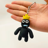 3D PVC Figure Keychain - Rainbow Friends - Black With Yellow Crown