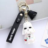3D PVC Figure Keychain - Star Wars - White Chibi Darth Vader With Lightsaber