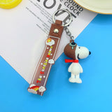 3D PVC Figure Keychain - Peanuts - Snoopy In Pilot Gear With Red Scarf