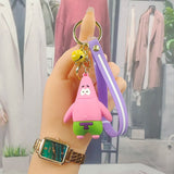 3D PVC Figure Keychain - SpongeBob SquarePants - Patrick Star Standing With A Smile