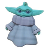 3D PVC Figure Keychain - Star Wars - Grogu In His Robes With "baby Yoda" Text
