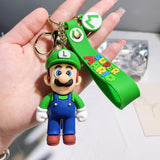 3D PVC Figure Keychain - Super Mario - Luigi In Green Hat And Blue Overalls