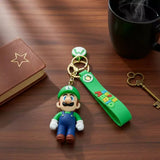 3D PVC Figure Keychain - Super Mario - Luigi In Green Hat And Blue Overalls
