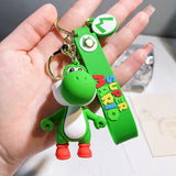 3D PVC Figure Keychain - Super Mario - Yoshi With Text