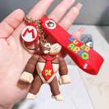 3D PVC Figure Keychain - Super Mario - Donkey Kong With Red Tie, Logo