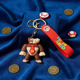 3D PVC Figure Keychain - Super Mario - Donkey Kong With Red Tie, Logo