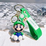 3D PVC Figure Keychain - Super Mario - Luigi With A Green Mushroom Charm