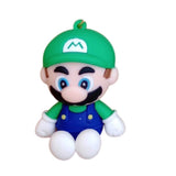 3D PVC Figure Keychain - Super Mario - Luigi With A Green Mushroom Charm