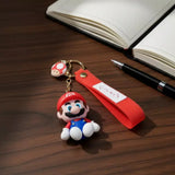 3D PVC Figure Keychain - Super Mario - Mario With A Red Mushroom Charm